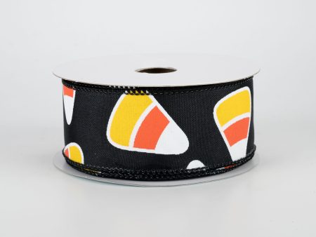 1.5  Candy Corn Ribbon: Black (10 Yards) For Sale