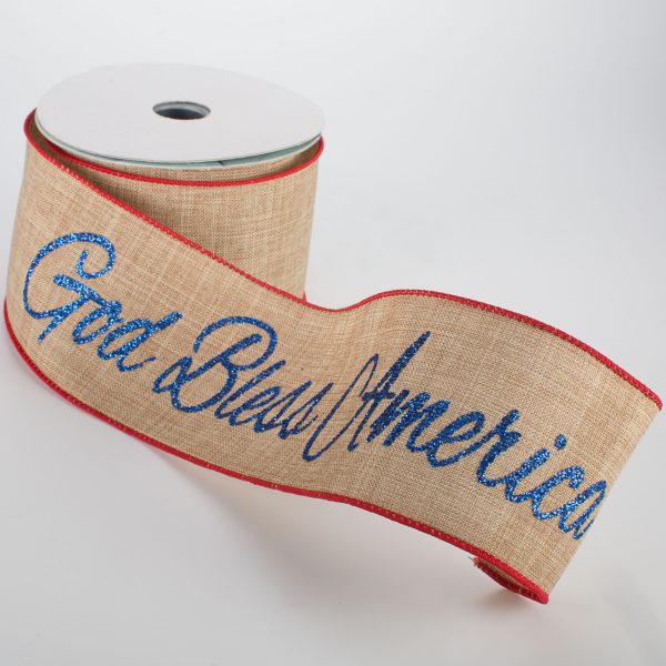 2.5  God Bless America Ribbon: Natural (10 Yards) Online