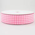 1.5  Gingham Check Wired Ribbon: Pink & White (50 Yards) For Cheap