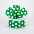 1.5  Glittered Medium Polka Dots Ribbon: Iridescent & Emerald (10 Yards) on Sale