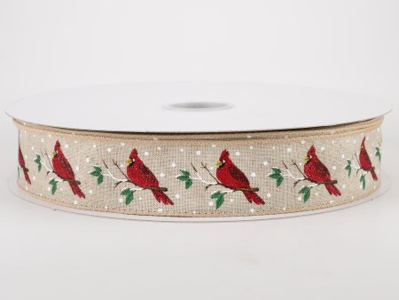 1.5  Cardinal On Branch Ribbon (50 Yards) Online Sale