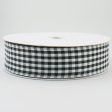 1.5  Gingham Check Wired Ribbon: Black & White (50 Yards) Hot on Sale