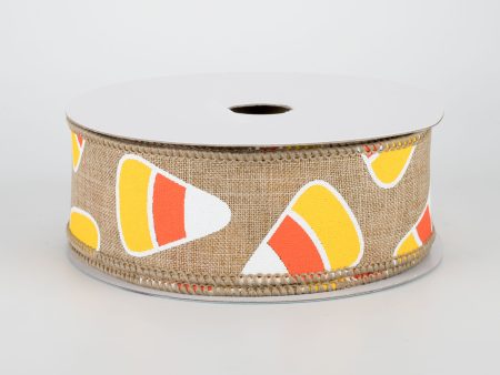 1.5  Candy Corn Ribbon: Beige (10 Yards) For Cheap