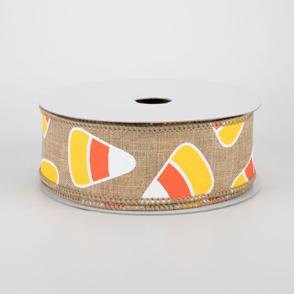 1.5  Candy Corn Ribbon: Beige (10 Yards) For Cheap