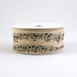 1.5  Glittered Music Note Ribbon: Faux Burlap (10 Yards) Online now