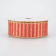 1.5  Glitter Stripe Canvas Ribbon: Red & Gold (10 Yards) Online now