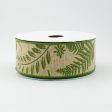 1.5  Embroidered Greenery Ribbon: Beige & Green (10 Yards) Online Hot Sale