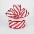 1.5  Glitter Candy Cane Stripe Ribbon (10 Yards) Sale