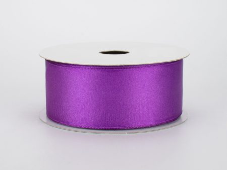 1.5  Double Face Satin Wired Ribbon: Purple (10 Yards) Cheap