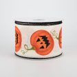 2.5  Jack-O-Lantern Glitter Ribbon: Ivory (10 Yards) Online Hot Sale