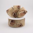 1.5  Antique Football Ribbon: Brown & White (10 Yards) Discount