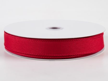 7 8  Value Faux Burlap Ribbon: Red (25 Yards) For Cheap