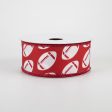 1.5  Diagonal Dotted Football Ribbon: Crimson & White (10 Yards) Online now