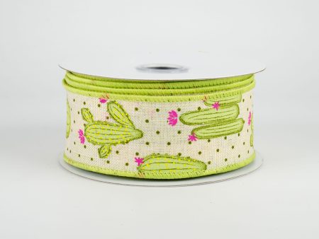 1.5  Cactus Ribbon: Cream (10 Yards) Online Hot Sale