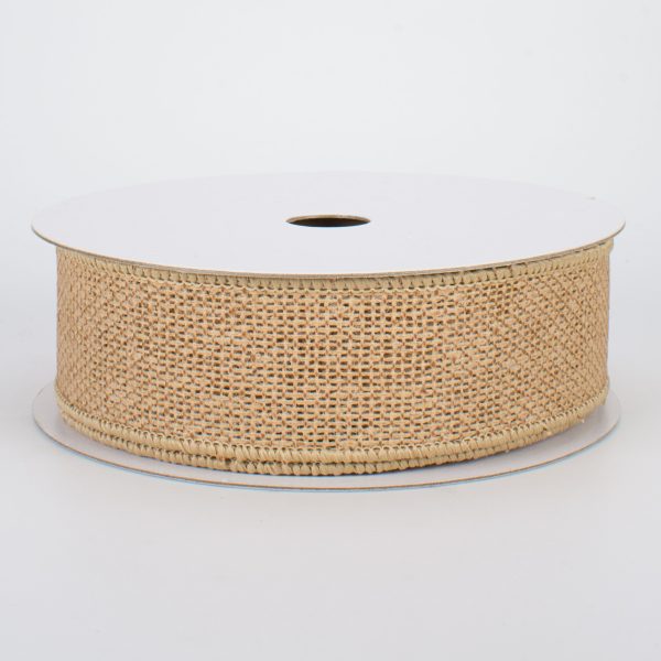 1.5  Faux Burlap Ribbon: Natural (10 Yards) Supply