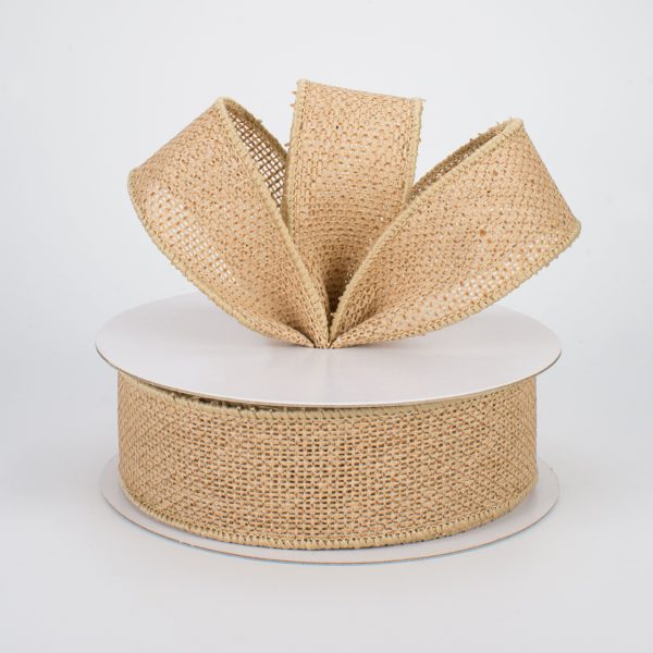 1.5  Faux Burlap Ribbon: Natural (10 Yards) Supply