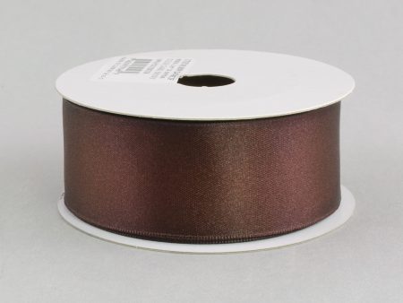 1.5  Double Face Satin Wired Ribbon: Dark Brown (10 Yards) Discount