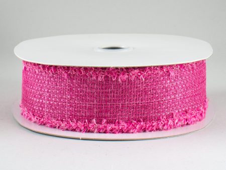 1.5  Chenille Edge Ribbon: Fuchsia (10 Yards) Online now