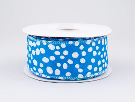 1.5  Glitter Snow Ribbon: Blue (10 Yards) Cheap