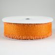 1.5  Chenille Edge Ribbon: Orange (10 Yards) on Sale