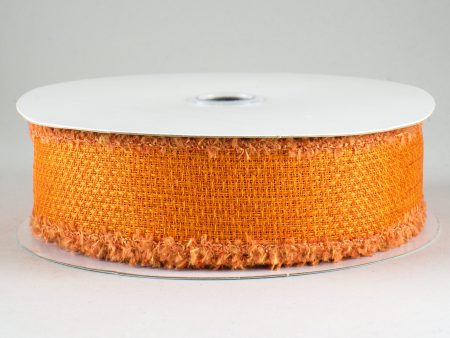 1.5  Chenille Edge Ribbon: Orange (10 Yards) on Sale