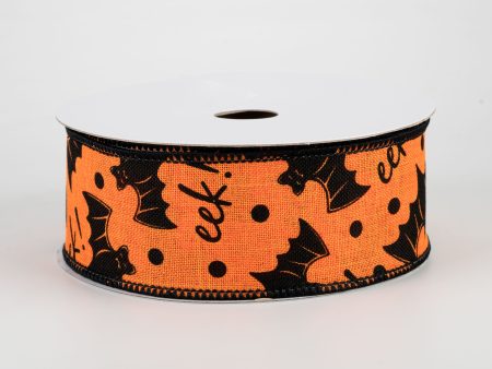 1.5  Bats Eek Ribbon: Orange (10 Yards) Online Hot Sale