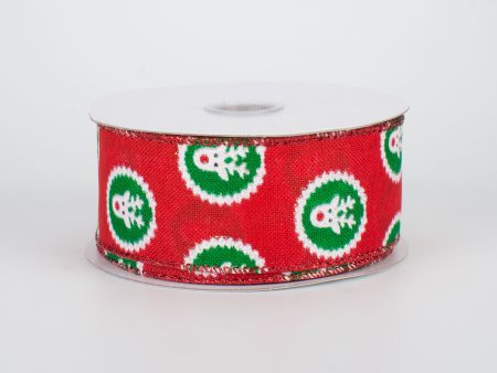 1.5  Christmas Reindeer Polka Dots Ribbon (10 Yards) Online Sale