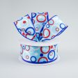 1.5  Bubble Circles Ribbon: RWB (10 Yards) Online Sale