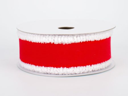 1.5  Chenille Edge Velvet Ribbon: Red (10 Yards) Online Hot Sale