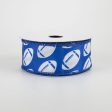 1.5  Diagonal Dotted Football Ribbon: Royal Blue & White (10 Yards) For Cheap