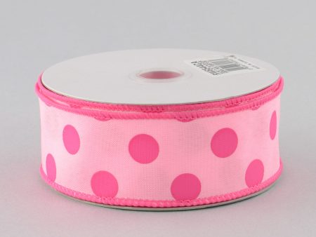 1.5  Big Polka Dot Ribbon: Pink & Fuchsia (10 Yards) Online Hot Sale