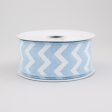 1.5  Canvas Chevron Ribbon: Light Blue & White (10 Yards) For Cheap