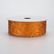 1.5  Glitter On Metallic Ribbon: Orange (10 Yards) Online