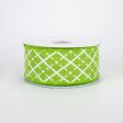 1.5  Glittered Argyle Ribbon: Fresh Green & White (10 Yards) For Cheap