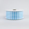 1.5  Gingham Check Wired Ribbon: Light Blue & White (10 Yards) Online Hot Sale