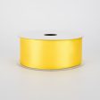 1.5  Double Face Satin Wired Ribbon: Yellow (10 Yards) For Cheap