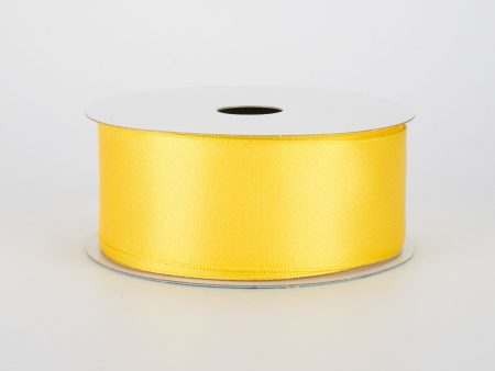 1.5  Double Face Satin Wired Ribbon: Yellow (10 Yards) For Cheap