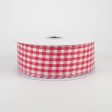 1.5  Glitter Woven Gingham Check Ribbon: Red (10 Yards) Online now