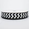 1.5  Canvas Chevron Ribbon: Black & White (50 Yards) Hot on Sale