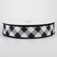 1.5  Diagonal Check Ribbon: Black & White (50 Yards) For Discount