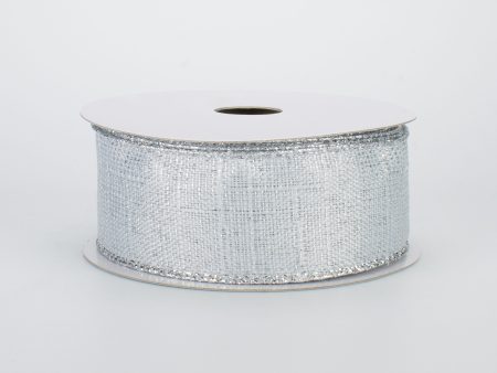 1.5  Metallic Royal Canvas Ribbon: Silver (10 Yards) For Cheap