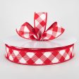 1.5  Diagonal Check Ribbon: Red & White (50 Yards) Online Sale