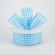 1.5  Glitter Woven Gingham Check Ribbon: Blue (10 Yards) Sale