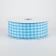 1.5  Glitter Woven Gingham Check Ribbon: Blue (10 Yards) Sale