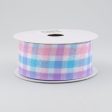 1.5  Faux Linen Check Ribbon: Pink, Blue & Lavender (10 Yards) Fashion