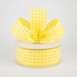 1.5  Glitter Woven Gingham Check Ribbon: Yellow (10 Yards) Discount