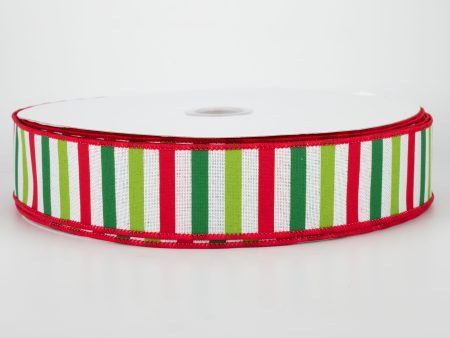 1.5  Christmas Horizontal Stripe Ribbon: White (50 Yards) For Discount