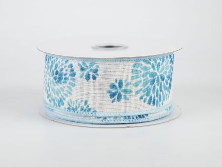 1.5  Color Bursts Ribbon: Blue (10 Yards) Hot on Sale