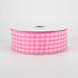 1.5  Glitter Woven Gingham Check Ribbon: Pink (10 Yards) on Sale