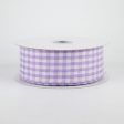 1.5  Glitter Woven Gingham Check Ribbon: Lavender (10 Yards) Online Hot Sale